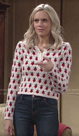 Abby’s ladybug sweater on The Young and the Restless