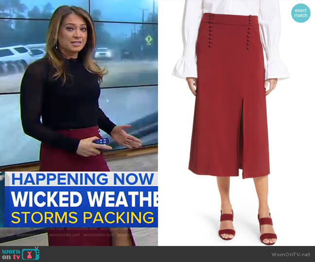 Sydney Skirt by A.L.C. worn by Ginger Zee on Good Morning America