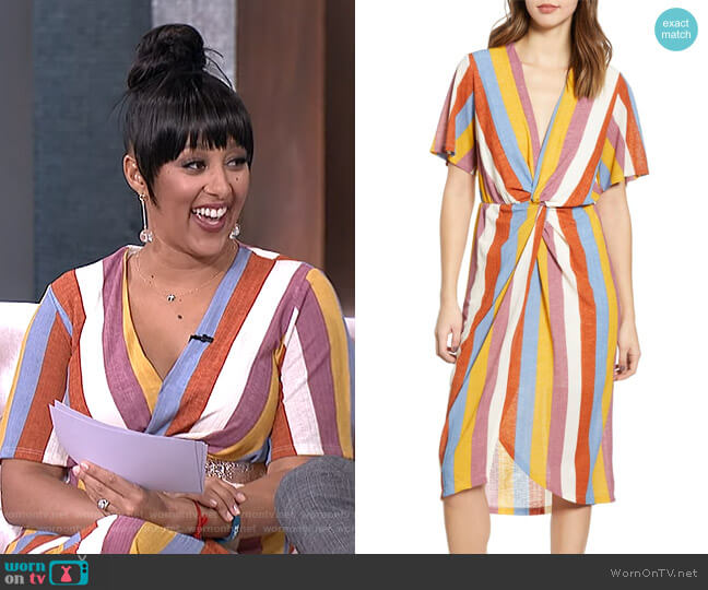 Knot Front Midi Dress by All in Favor worn by Tamera Mowry  on The Real