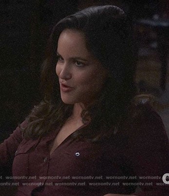 Amy’s burgundy button down shirt on Brooklyn Nine-Nine