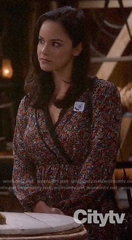 Amy's floral long sleeved dress on Brooklyn Nine-Nine