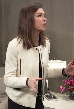 Anna’s white zip jacket on General Hospital