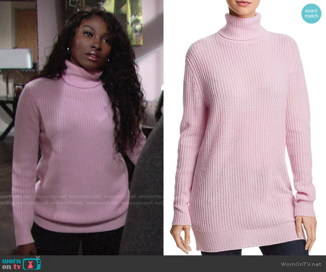 Aqua Cashmere Turtleneck Tunic worn by Ana Hamilton (Loren Lott) on The Young and the Restless