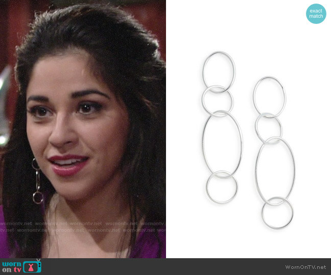 Argento Vivo Drop Link Earrings worn by Mia Rosales (Noemi Gonzalez) on The Young and the Restless