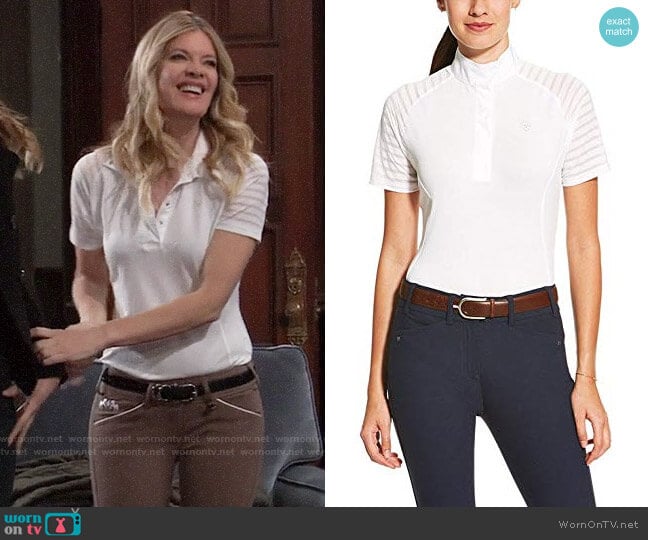 Ariat Aptos Vent Show Shirt worn by Nina Reeves (Michelle Stafford) on General Hospital