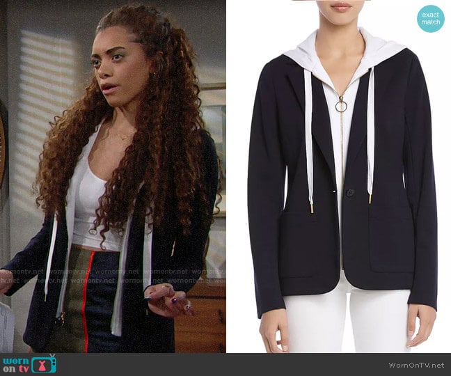 Bailey 44 Jolly Boat Layered-Look Blazer worn by Zoe (Kiara Barnes) on The Bold and the Beautiful