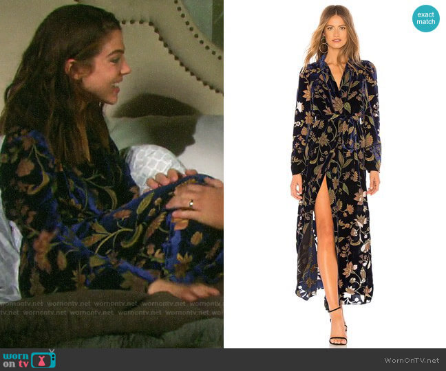 WornOnTV Abigail s floral velvet robe on General Hospital Kate