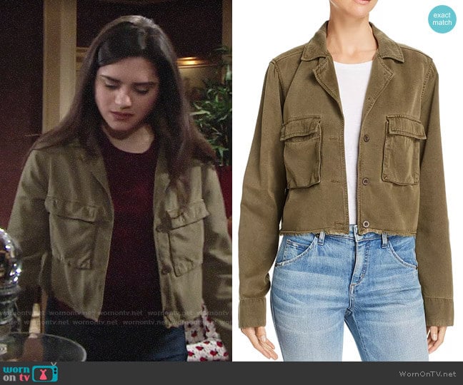 Bella Dahl Cropped Military Jacket worn by Lola Rosales (Sasha Calle) on The Young and the Restless