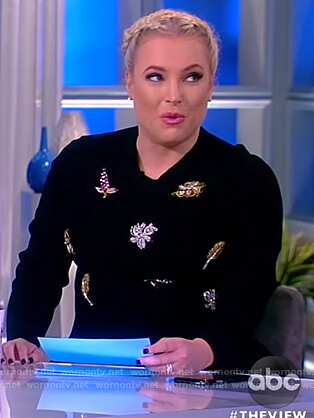 Meghan’s black embellished sweater on The View