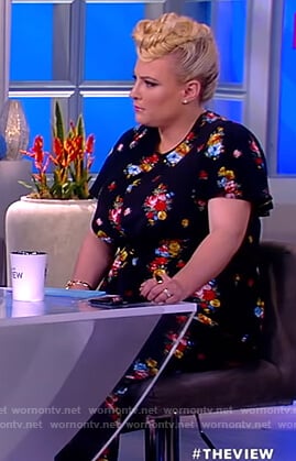 Meghan's black floral print jumpsuit on The View