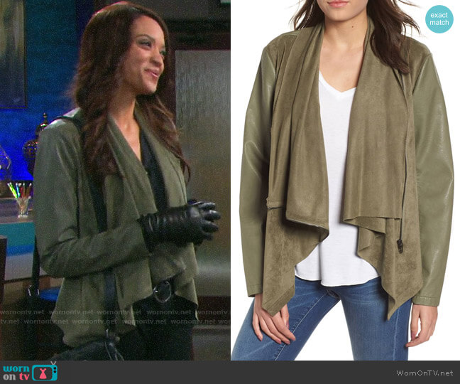Blank NYC Drape Front Jacket worn by Lani Price (Sal Stowers) on Days of our Lives