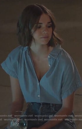 Callie’s blue chambray button down blouse on Good Trouble