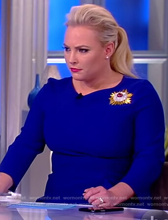 Meghan’s blue side ruffle dress on The View