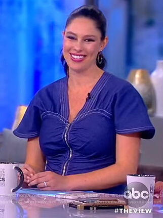 Abby's blue zip front dress on The View