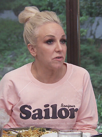 Margaret's pink dyed Sailor sweatshirt on The Real Housewives of New Jersey