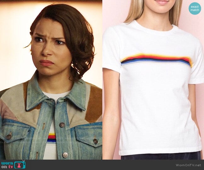 Brandy Melville Rainbow Stripe Jamie Top worn by Nora West-Allen (Jessica Parker Kennedy) on The Flash