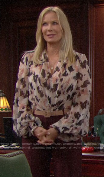 Brooke’s abstract print blouse on The Bold and the Beautiful