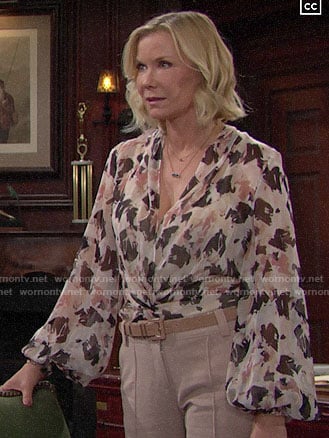 Brooke’s abstract print blouse on The Bold and the Beautiful