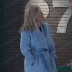 Carly’s blue wrap coat on General Hospital