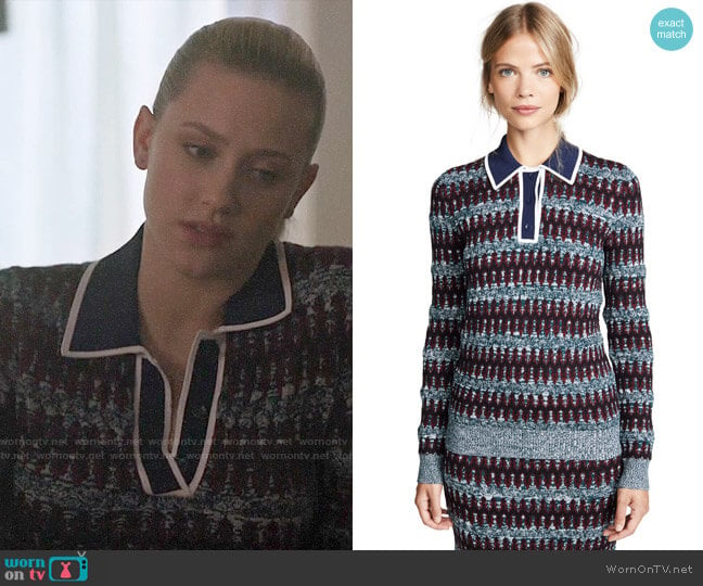 Carven Polo Sweater worn by Betty Cooper (Lili Reinhart) on Riverdale