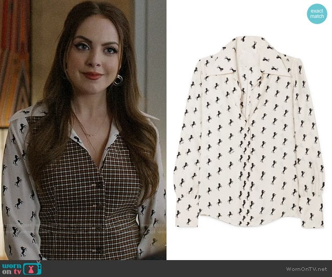 Chloe Printed silk-crepe blouse worn by Fallon Carrington (Elizabeth Gillies) on Dynasty