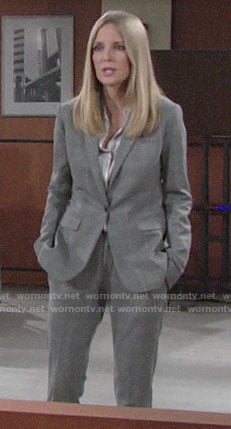 Christine’s grey checked suit on The Young and the Restless