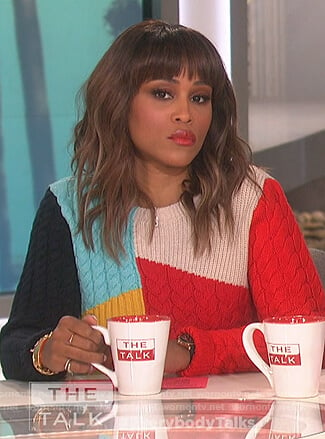 Eve’s colorblock sweater on The Talk