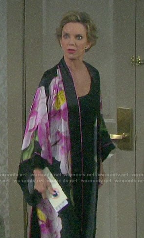 Diana’s long floral robe on Days of our Lives