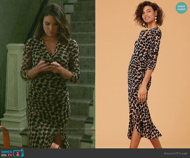 Diane von Furstenberg Briella Dress in Henlow Birch worn by Chloe Lane (Nadia Bjorlin) on Days of our Lives