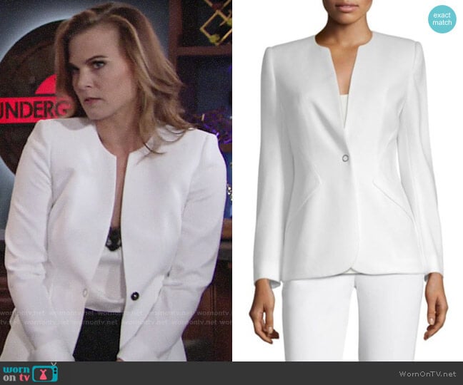 Elie Tahari Allegra Front-Snap Jacket worn by Phyllis Newman (Gina Tognoni) on The Young and the Restless