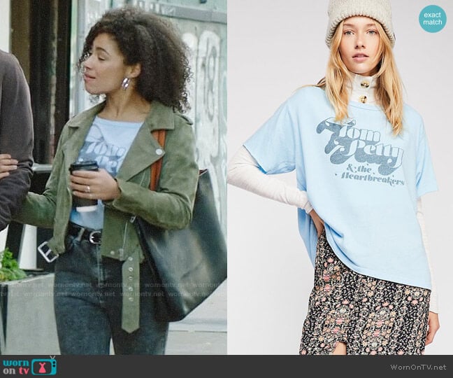 Free People Trunk LTD Heartbreakers Tee worn by Nia (Victoria Janicki) on God Friended Me