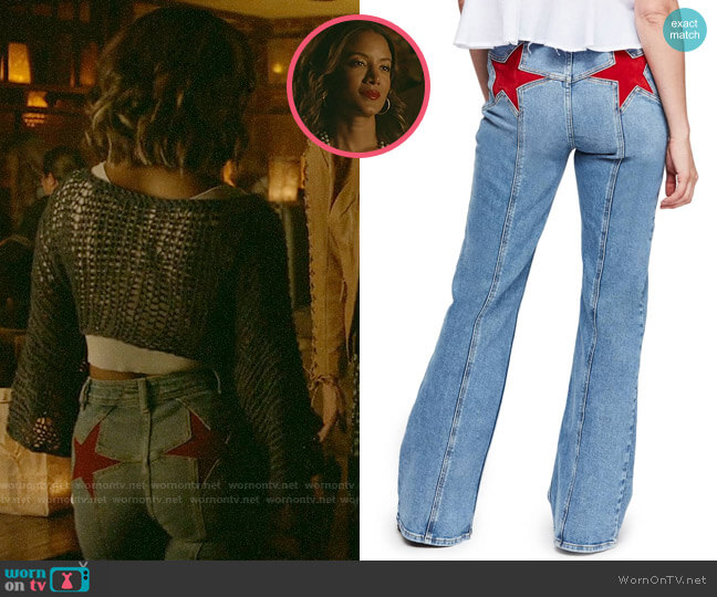 Free People Firecracker Flare Jeans worn by Maria DeLuca (Heather Hemmens) on Roswell New Mexico
