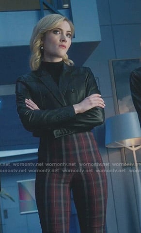The Frost Sisters’s cropped leather jacket and plaid pants on The Gifted