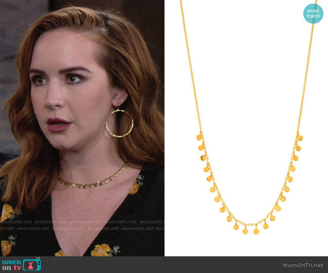 Gorjana Chloe Mini Strand Necklace worn by Mariah Copeland (Camryn Grimes) on The Young & the Restless