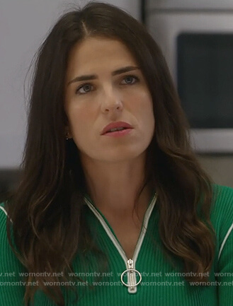 Laurel’s green ribbed sweater on How to Get Away with Murder
