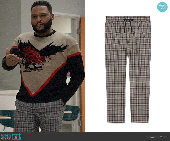 Gucci Check Wool Pants worn by Andre Johnson (Anthony Anderson) on Black-ish