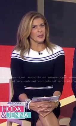 Hoda’s black striped dress on Today