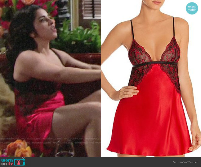 In Bloom by Jonquil Lace-Trim Chemise worn by Mia Rosales (Noemi Gonzalez) on The Young & the Restless