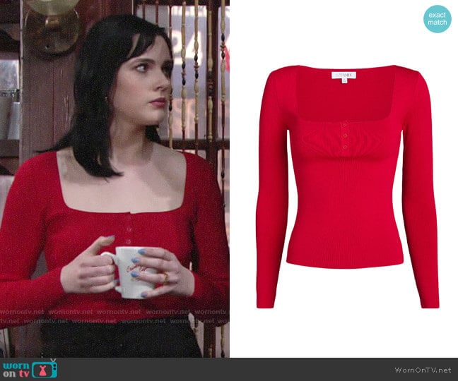 Intermix Daria Top worn by Tessa Porter (Cait Fairbanks) on The Young and the Restless