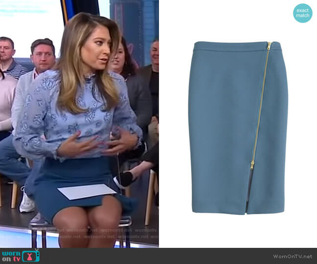 Zip Pencil Skirt by J.Crew worn by Ginger Zee on Good Morning America