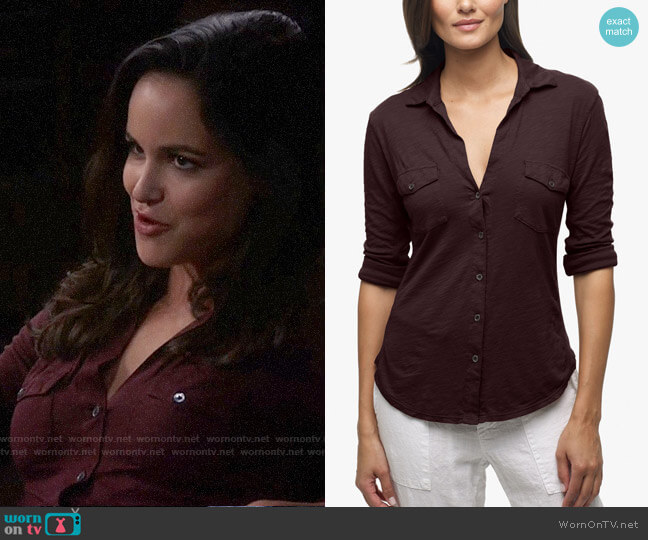 James Perse Sheer Slub Side Panel Shirt worn by Amy Santiago (Melissa Fumero) on Brooklyn Nine-Nine