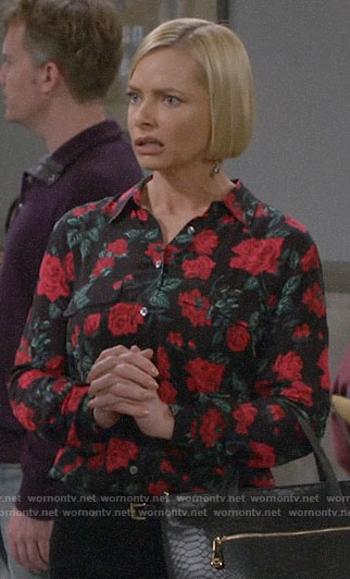 Jill’s rose print blouse on Mom