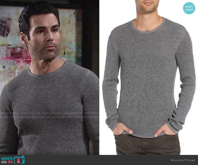 John Varvatos Thermal Sweater worn by Rey Rosales (Jordi Vilasuso) on The Young & the Restless