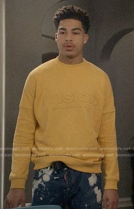 Junior's yellow VISION sweatshirt on Black-ish