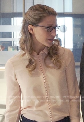 Kara’s blush button down blouse on Supergirl