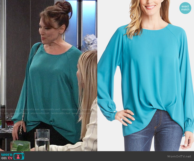 Karen Kane Long-Sleeve Twist-Hem Top worn by Liesl Obrecht (Kathleen Gati) on General Hospital