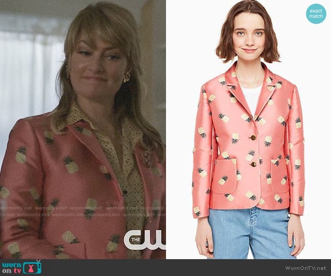 Kate Spade Pineapple Jacquard Jacket worn by Alice Cooper (Mädchen Amick) on Riverdale