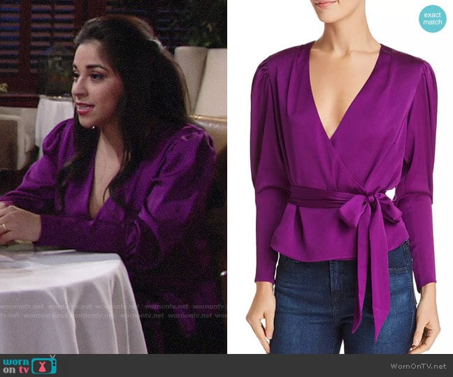 Keepsake Infinity Bishop-Sleeve Floral Top worn by Mia Rosales (Noemi Gonzalez) on The Young and the Restless