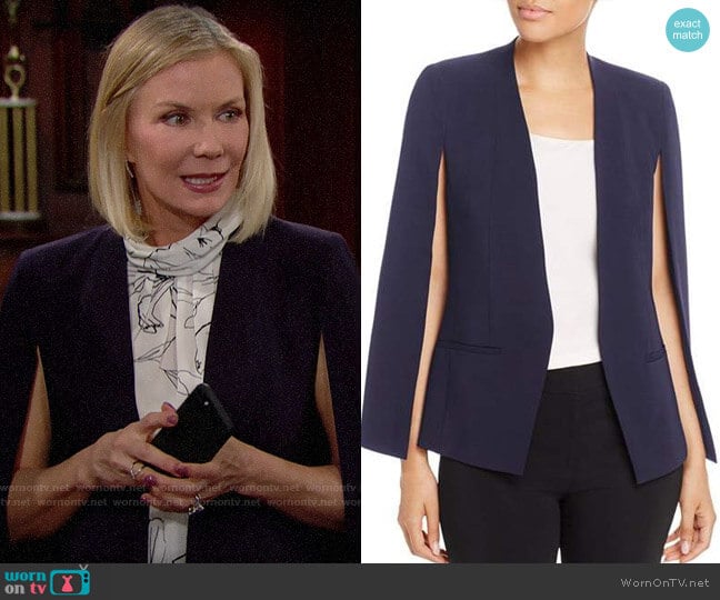 Kobi Halperin Natalie Cape Jacket worn by Brooke Logan (Katherine Kelly Lang) on The Bold and the Beautiful