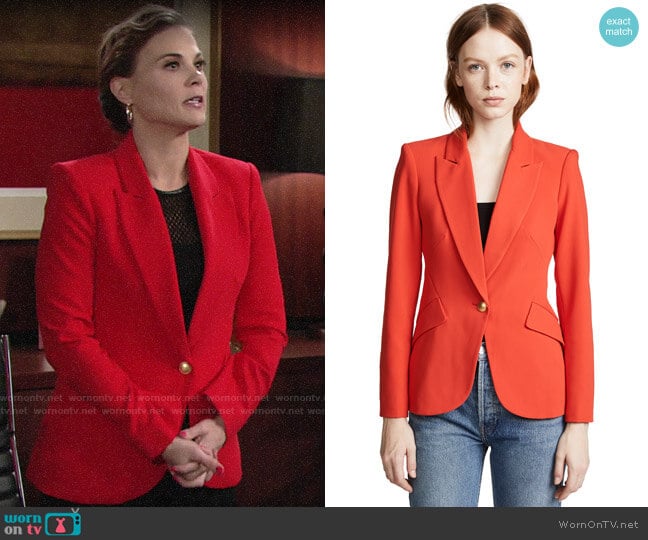 WornOnTV: Phyllis’s red blazer and two-tone hoop earrings on The Young ...